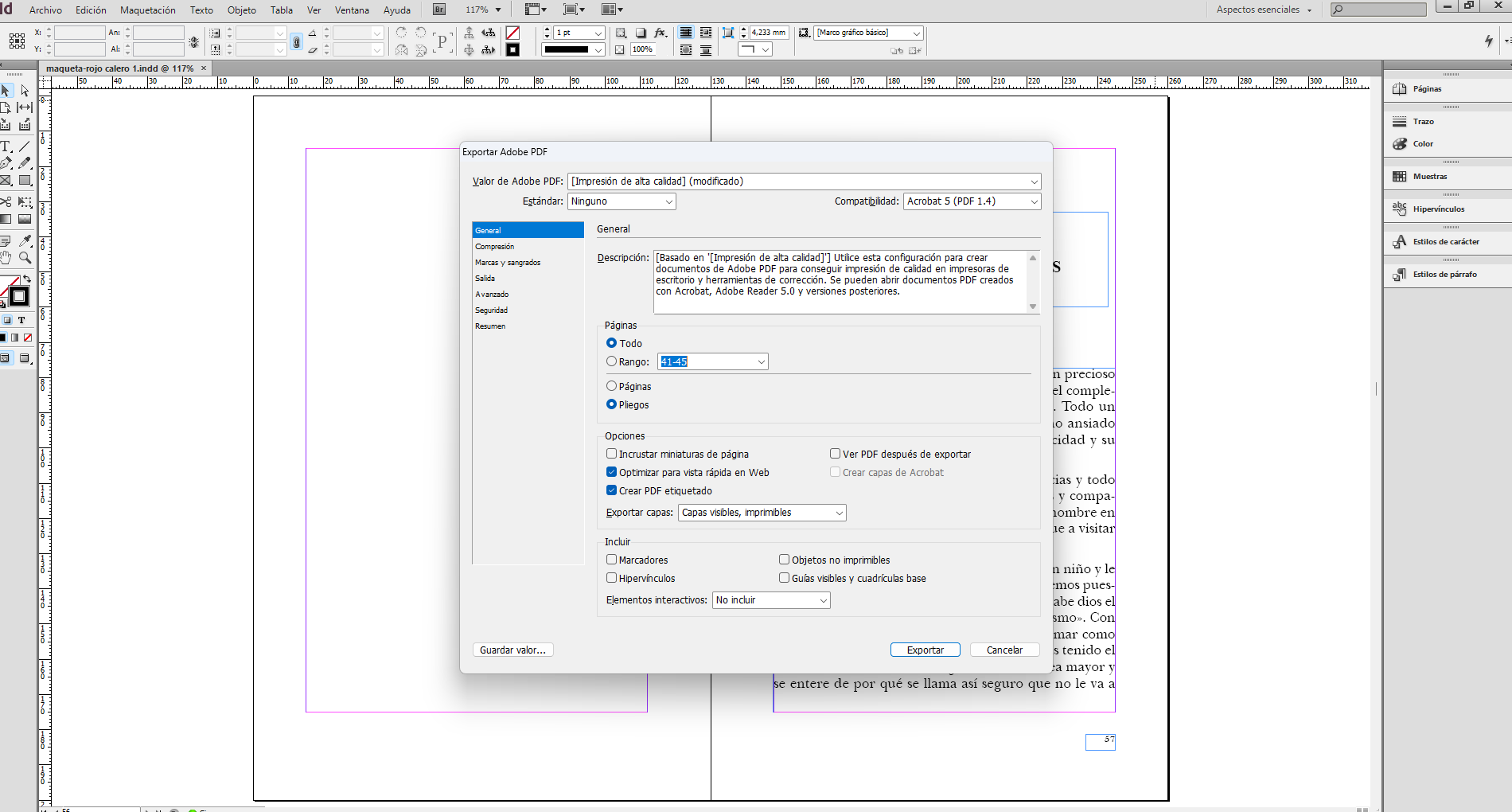 Cómo exportar un PDF para imprenta: la guía técnica definitiva (sin morir en el intento) Configuración de exportación de PDF para imprenta profesional en Texto Vivo